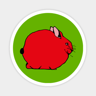 Big Fat Red Rabbit Green Meadow Pop Art Magnet